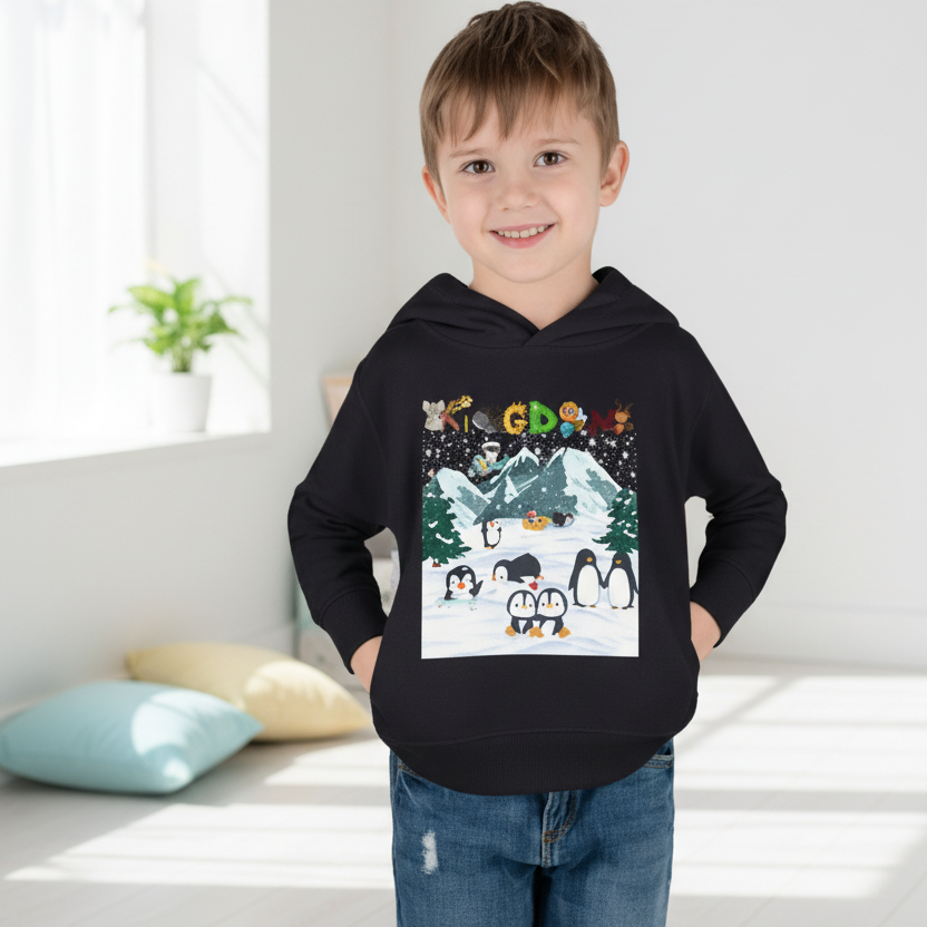 Penguin Toddler Hoodie, Arctic Animals Kids Fleece Sweatshirt, Animal Graphic Children's Pullover Printify