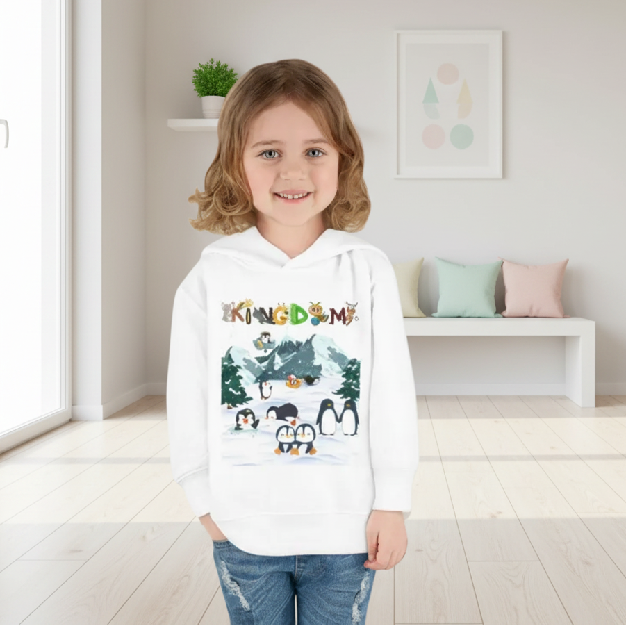Penguin Toddler Hoodie, Arctic Animals Kids Fleece Sweatshirt, Animal Graphic Children's Pullover Printify