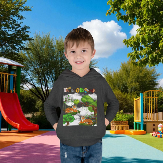 Tiger Graphic Toddler Hoodie, Wild Life Pullover, Fleece Sweatshirt, Jungle Theme