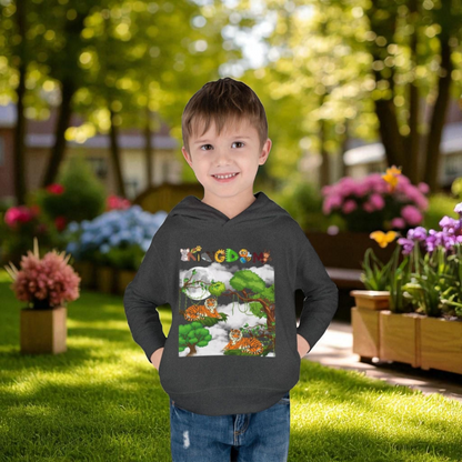 Tiger Graphic Toddler Hoodie, Wild Life Pullover, Fleece Sweatshirt, Jungle Theme