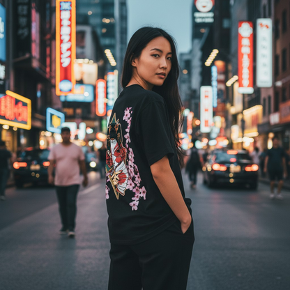 Geisha Geometric Graphic Essential Cotton Unisex T-Shirt