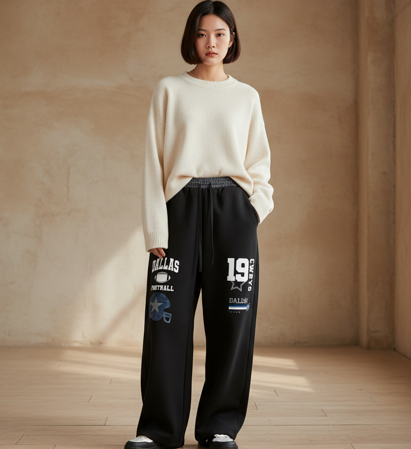 Dallas Cowboys Inspired Plaid Waistband Barrel Unisex Sweatpants