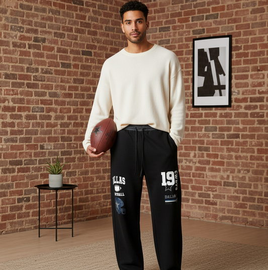 Dallas Cowboys Inspired Plaid Waistband Barrel Unisex Sweatpants