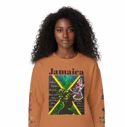 Hand-Drawn Afro Music Graphic Sweatshirt - Unisex Lightweight Crewneck