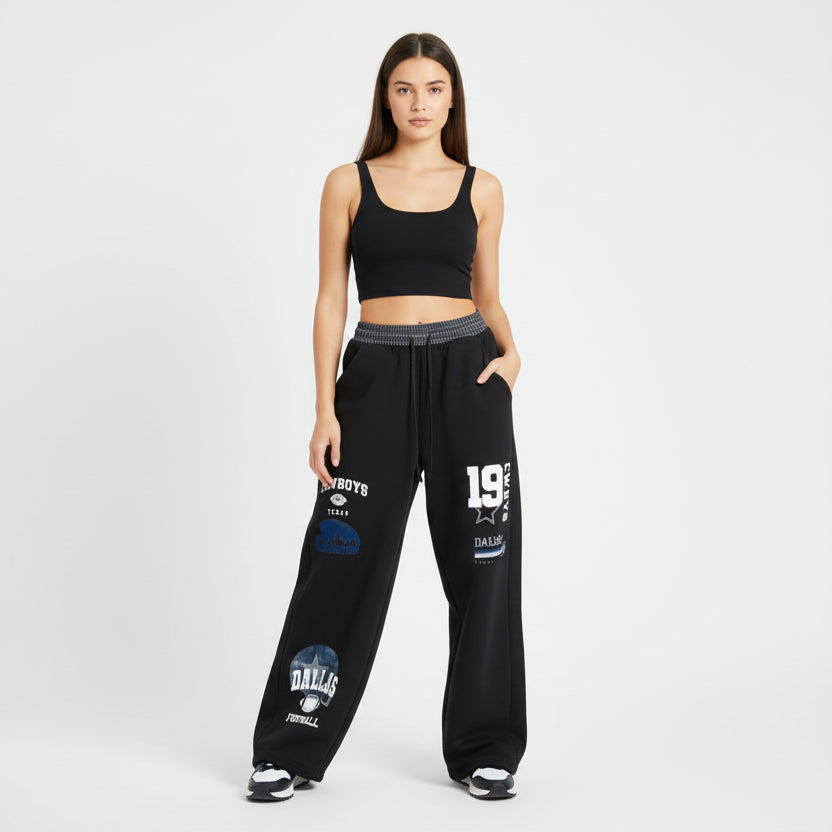 Dallas Cowboys Inspired Plaid Waistband Barrel Unisex Sweatpants