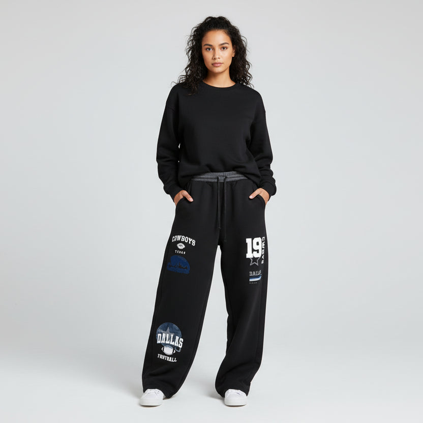 Dallas Cowboys Inspired Plaid Waistband Barrel Unisex Sweatpants