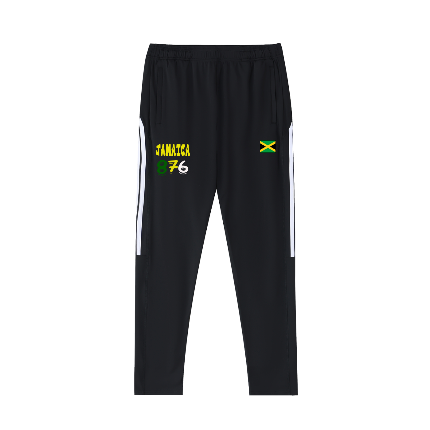 Jamaica Flag Themed  Unisex Side Stripe Running Pants