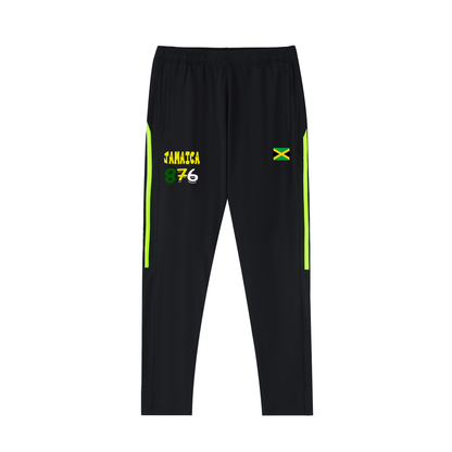 Jamaica Flag Themed  Unisex Side Stripe Running Pants