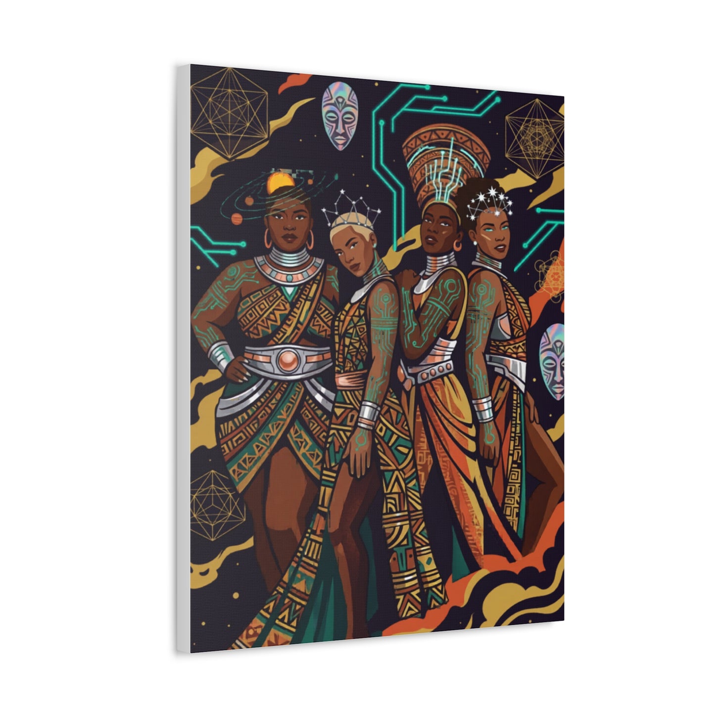 Afrofuturism Framed Poster — Vibrant Afrocentric Sci‑Fi Art Print