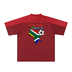 South African Flag-Themed Graphic Mesh V-Neck Unisex Soccer Jersey