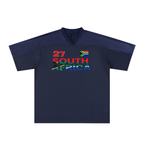 South African Flag-Themed Graphic Mesh V-Neck Unisex Soccer Jersey