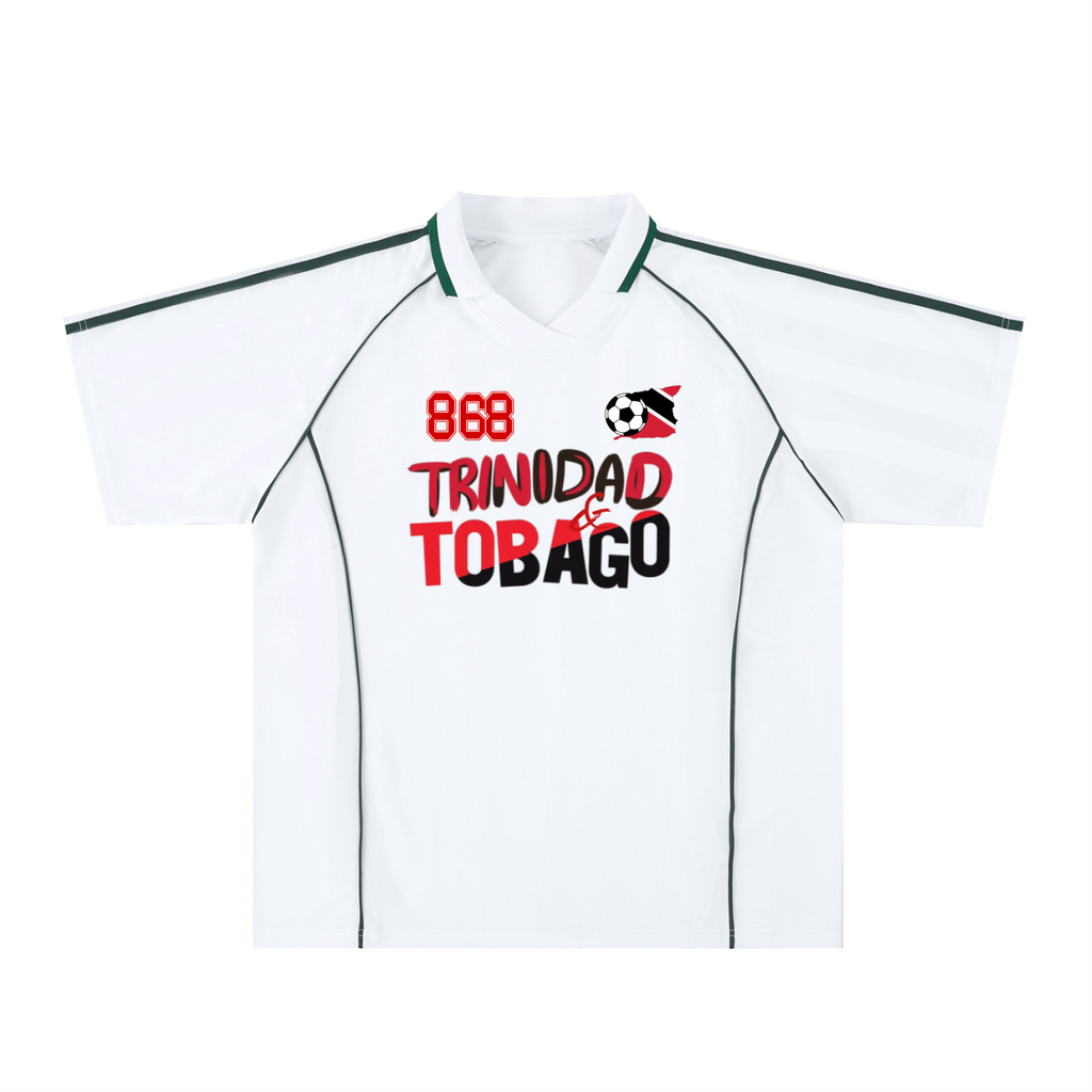 Trinidad Flag Shadow Stripe Collared Unisex Soccer Jersey