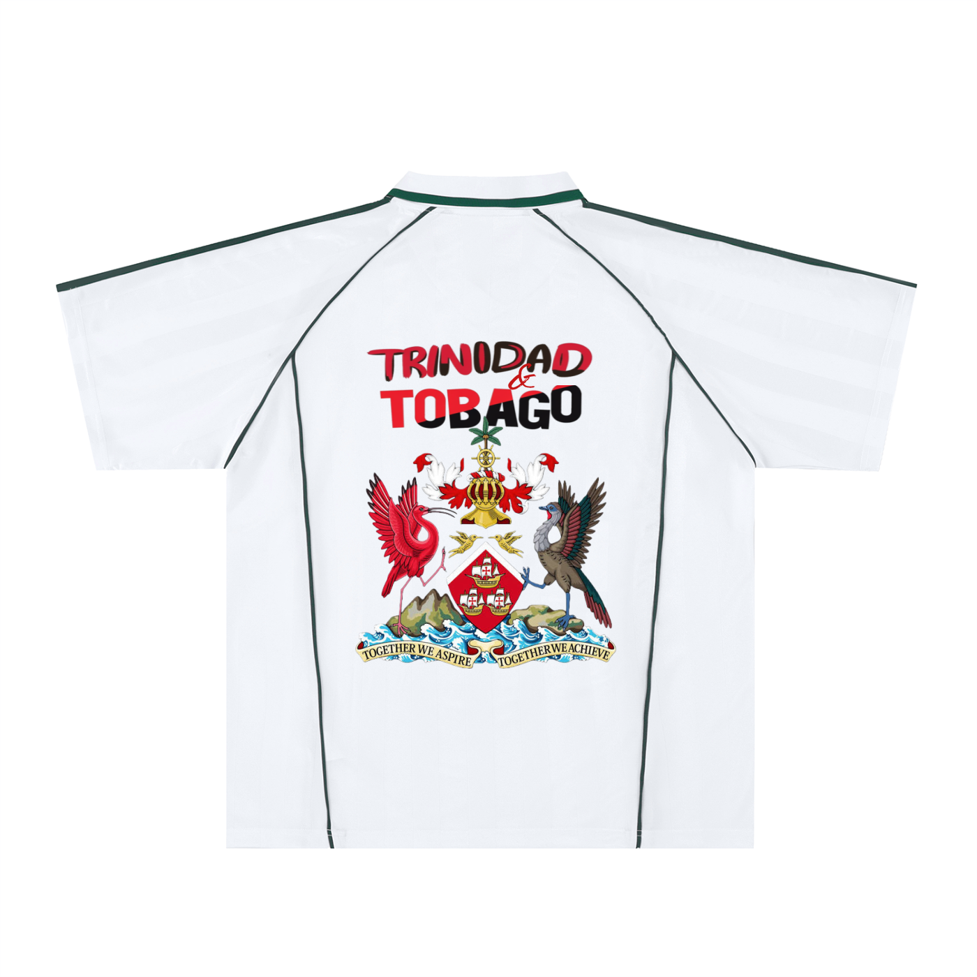 Trinidad Flag Shadow Stripe Collared Unisex Soccer Jersey