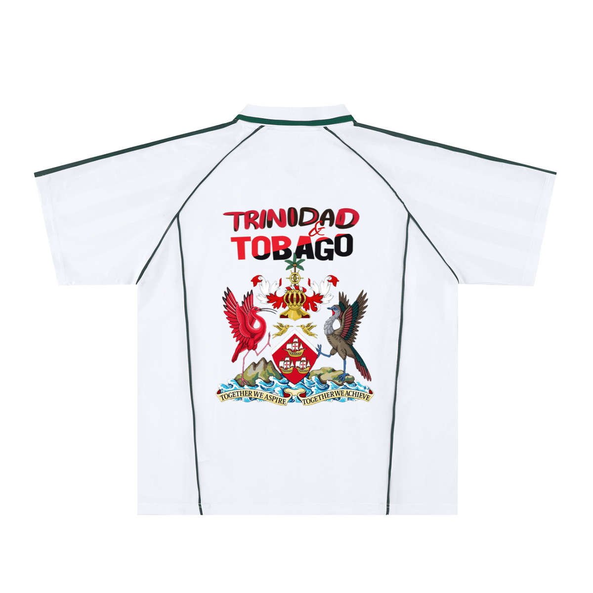 Trinidad Flag Shadow Stripe Collared Unisex Soccer Jersey