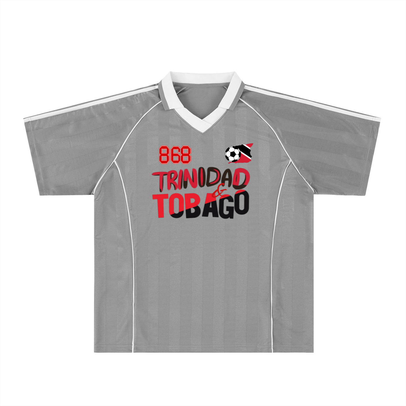 Trinidad Flag Shadow Stripe Collared Unisex Soccer Jersey