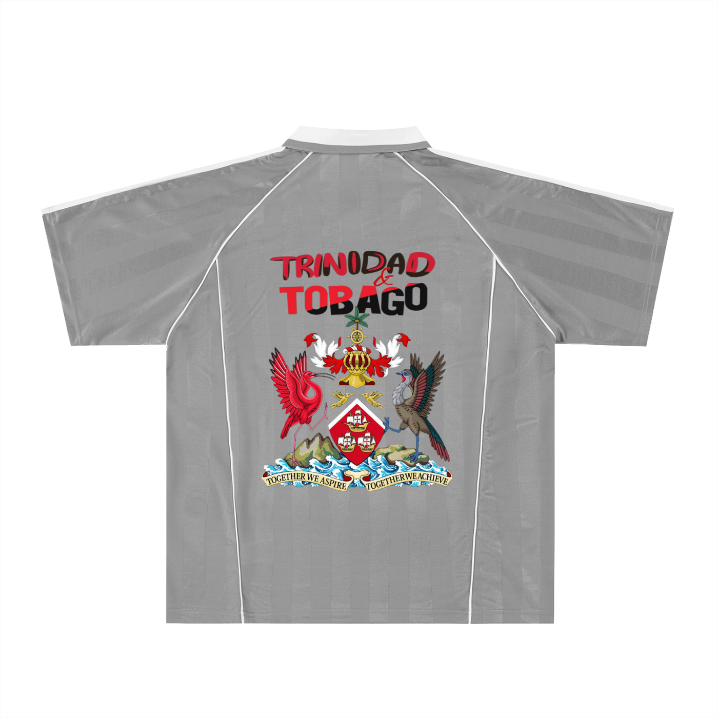 Trinidad Flag Shadow Stripe Collared Unisex Soccer Jersey