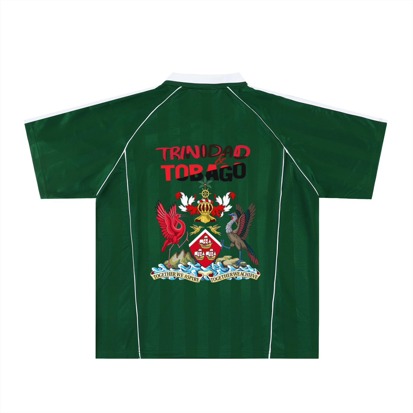 Trinidad Flag Shadow Stripe Collared Unisex Soccer Jersey