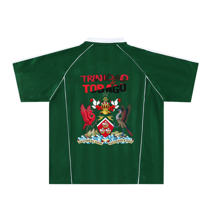 Trinidad Flag Shadow Stripe Collared Unisex Soccer Jersey