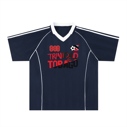 Trinidad Flag Shadow Stripe Collared Unisex Soccer Jersey