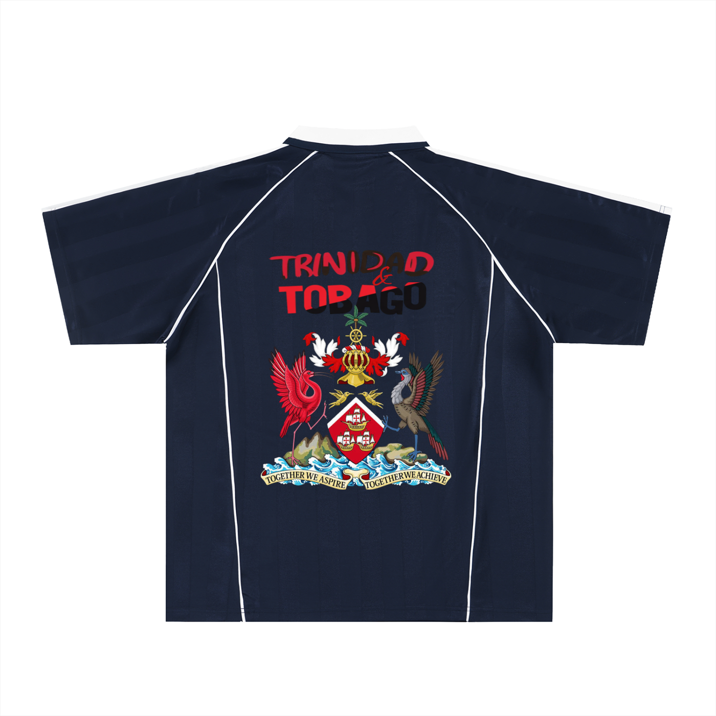 Trinidad Flag Shadow Stripe Collared Unisex Soccer Jersey