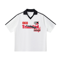 Trinidad Flag Themed Contrast Collar Striped Soccer Unisex Jersey
