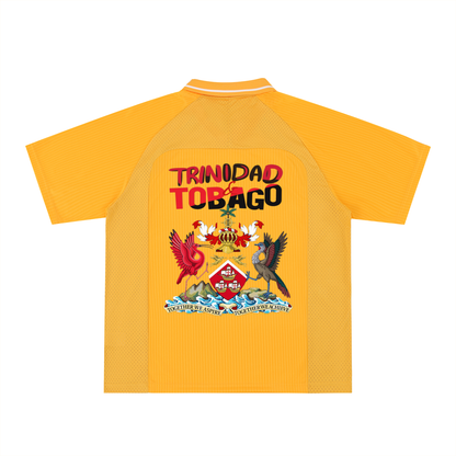 Unisex Trinidad Flag Themed Graphic Striped V-Neck Soccer Jersey