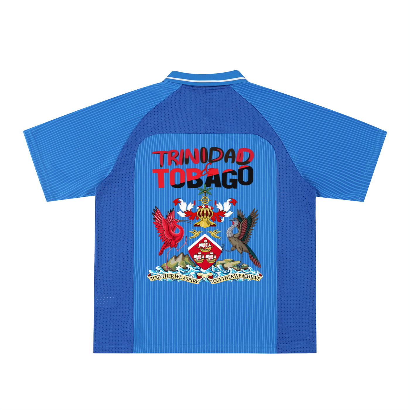 Unisex Trinidad Flag Themed Graphic Striped V-Neck Soccer Jersey