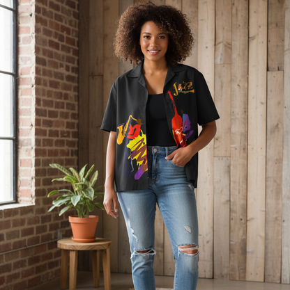 Jazz Musician Art Themed Unisex Boxy Short Sleeve Shirt