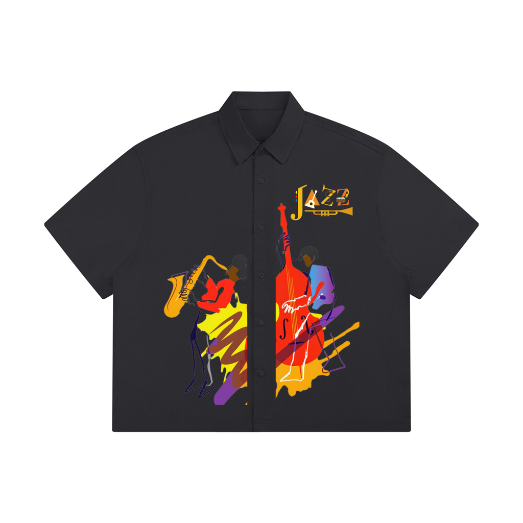 Jazz Musician Art Themed Unisex Boxy Short Sleeve Shirt