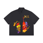 Jazz Musician Art Themed Unisex Boxy Short Sleeve Shirt