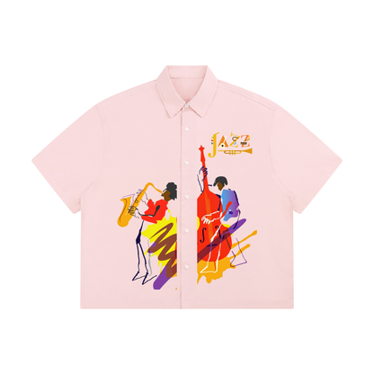 Jazz Musician Art Themed Unisex Boxy Short Sleeve Shirt