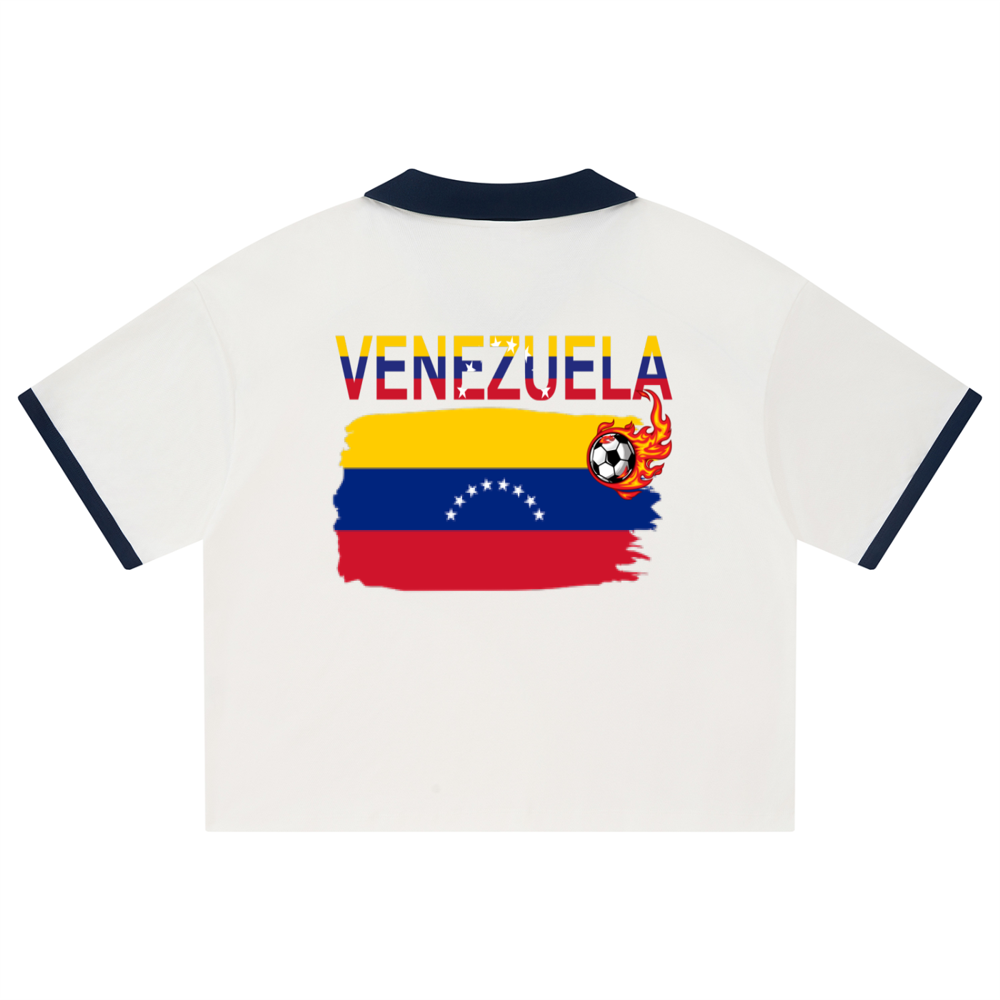 Venezuela Flag Themed Unisex Collared Piping Boxy Soccer Jersey