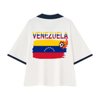 Venezuela Flag Themed Unisex Collared Piping Boxy Soccer Jersey