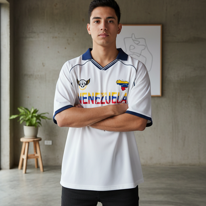 Venezuela Flag Themed Unisex Collared Piping Boxy Soccer Jersey