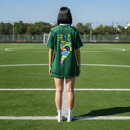 Brazil Flag Themed Graphic Shadow Stripe Collared Soccer Unisex Jersey ODMPOD