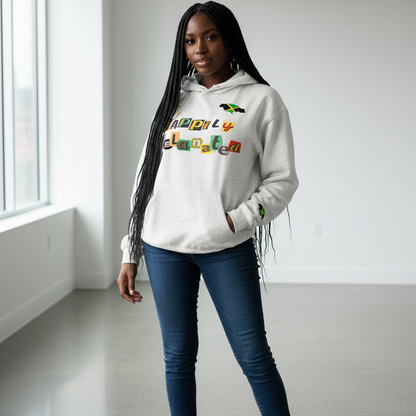 Jamaica Flag Themed Graphic Oversize Fleeced Unisex Hoodie