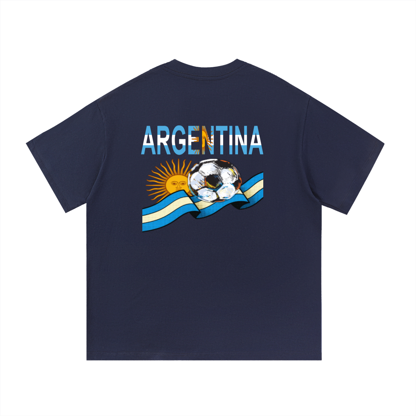 Argentina Flag Art Graphic Unisex Essential Cotton T-Shirt