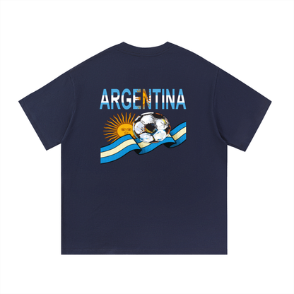 Argentina Flag Art Graphic Unisex Essential Cotton T-Shirt