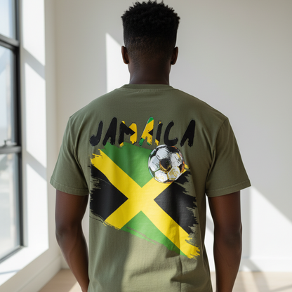 Jamaican Flag Themed Unisex Graphic Vintage Wash Cotton T-Shirt