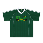 Jamaican Pride &  Flag Themed Shadow Stripe Collared Unisex Soccer Jersey