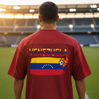 Venezuela Flag Themed Unisex Oversized Mesh V-Neck Soccer Jersey