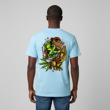 Jamaica Flag Themed Graphic Vintage Wash Cotton Unisex T-Shirt