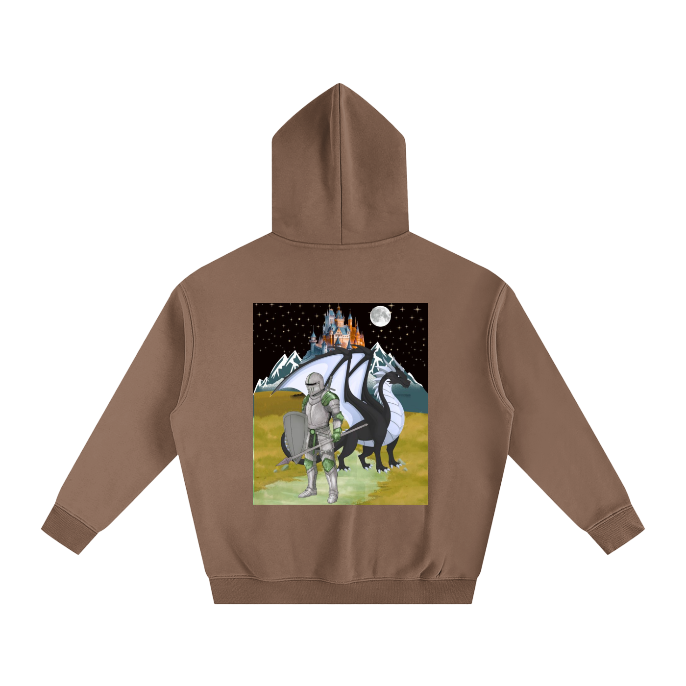 Medieval Themed Oversize Fleeced Hoodie, Knights and Dragon Fans