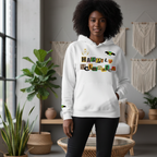 Unisex Oversized Fleece Hoodie Featuring a Jamaica Flag-Inspired Graphic Design ODMPOD