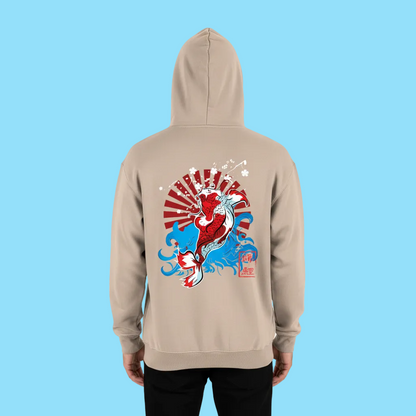 Koi Fish Graphic Oversize Fleeced Unisex Hoodie