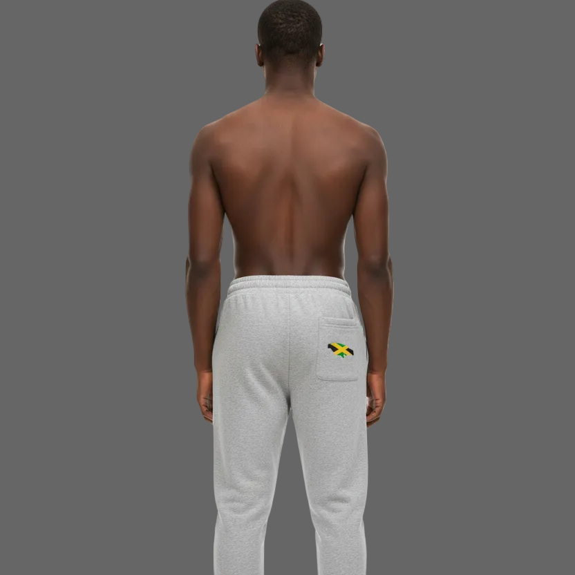 Jamaica Flag Themed Sun Fade Contrast Tape Fleece Jogged Sweatpants