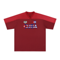 Unisex V-Neck Soccer Jersey Featuring a Cuba Flag-Inspired Graphic Mesh Design ODMPOD