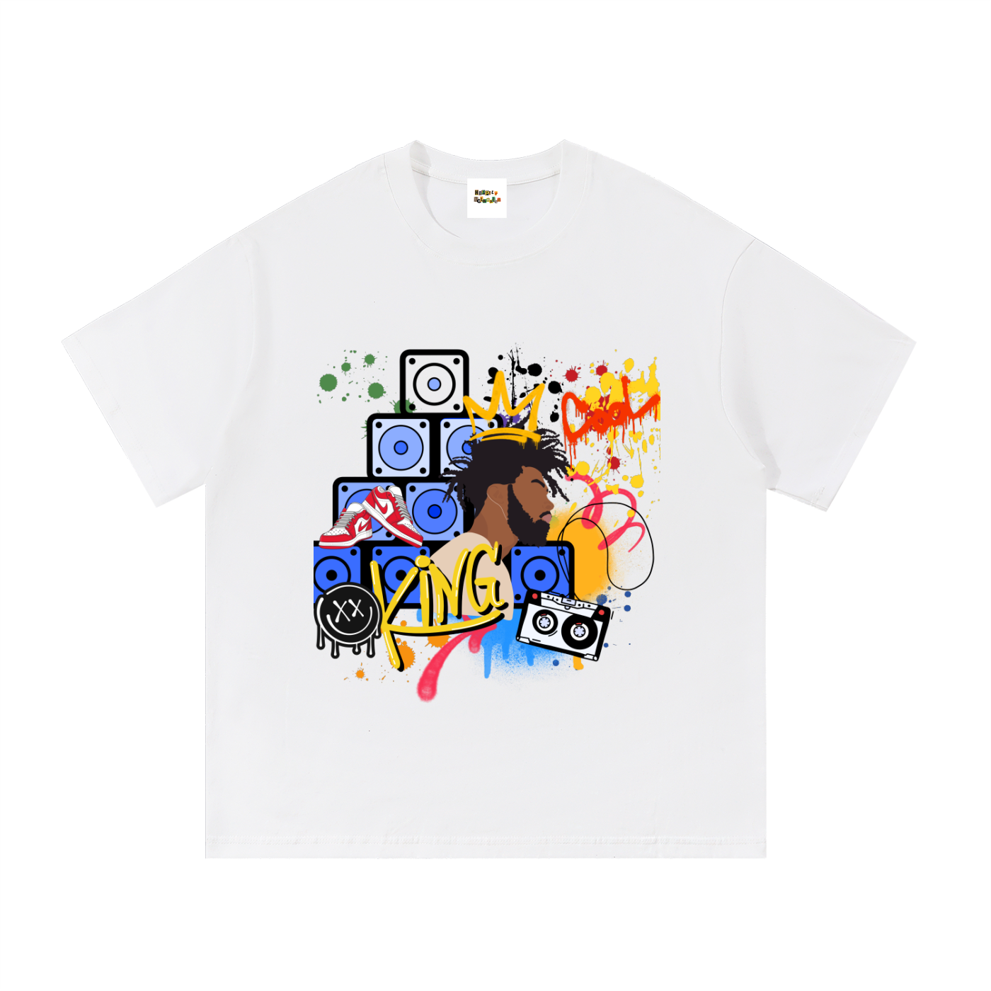 Graffiti Black King Graphic Essential Cotton T-Shirt