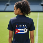 Unisex Graphic V-Neck Soccer Jersey Featuring a Cuba Flag Design ODMPOD