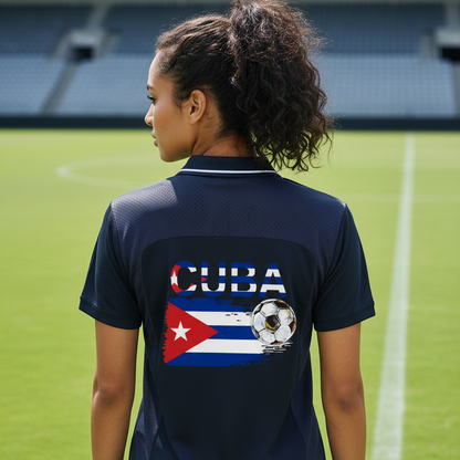 Cuba Flag Themed Graphic V-Neck Soccer Jersey
